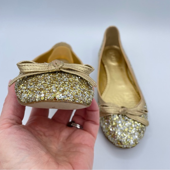 J. Crew Gold Twinkle Ballet Flats 6 - Picture 11 of 16